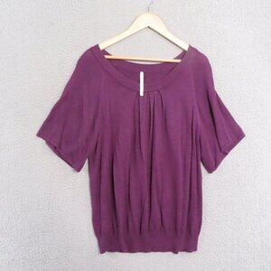 Leo & Nicole Top Plus Size 2X Round Neck Knitted Oversized Shirt Pullover Bamboo
